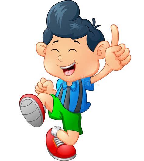 Happy Boy Cartoon Stock Vector Illustration Of Presenting 61836174