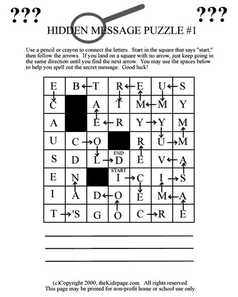 Hidden Message Puzzle 1 Free Printable Learning Activities For Kids Printable Colouring Sheets