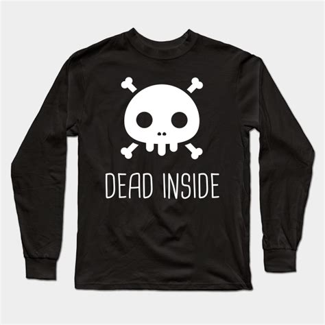 Dead Inside Cute Emo Skeleton Skull Emo Long Sleeve T Shirt
