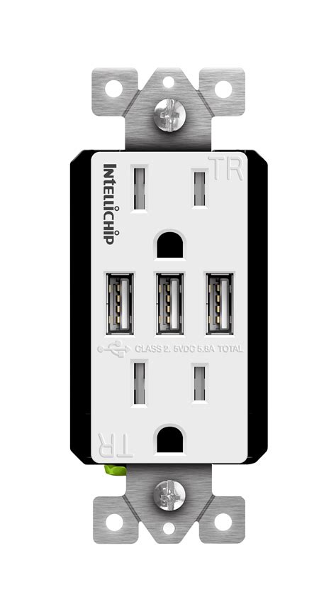 58a Triple Usb A Charging Outlet 15a125v Tamper Resistant Wiring