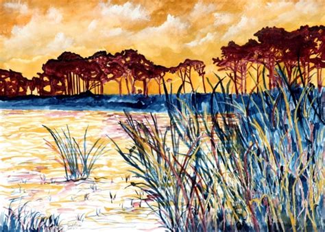 Gulf Coast Landscape Seascape Abstract Painting For Sale By
