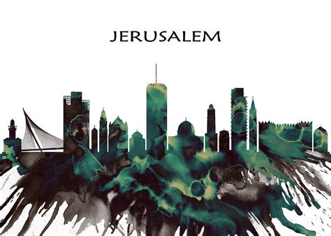 Jerusalem Skyline Mixed Media By Nextway Art Fine Art America