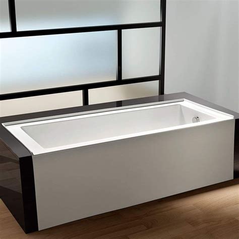 Kingston Brass Vtde603122r 60 Inch Contemporary Alcove Acrylic Bathtub With Right Hand Drain And