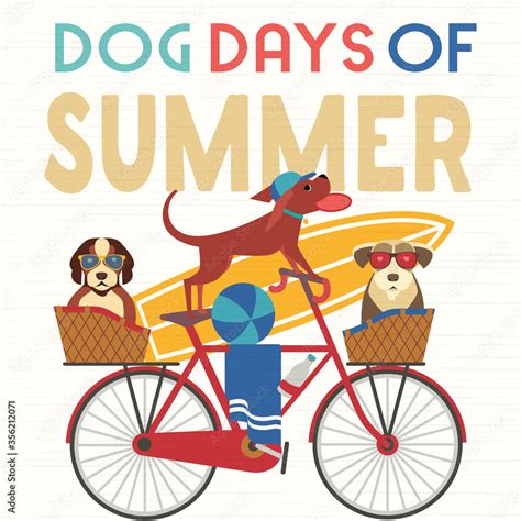 Dog Days Of Summer Comic Cartoon Vector Poster Stock Vector Adobe Stock