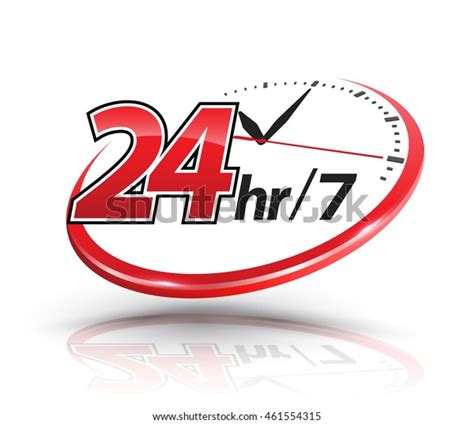 24hr Services Clock Scale Logo Vector Stock Vector