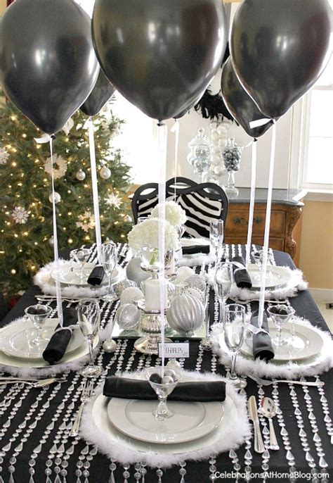 Black And White And Silver Holiday Table Celebrations At Home
