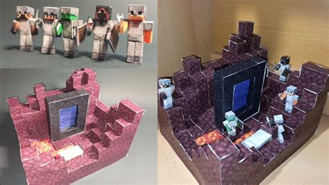 Minecraft Speedrunner Vs 4 Hunters Diorama Minecraft Papercraft Youtube