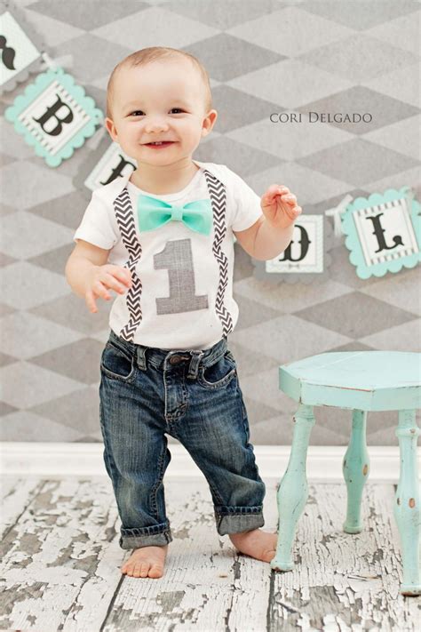 Boys First Birthday Outfit Boys Bow Tie Suspender Cake Smash