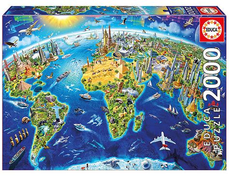 Educa Puzzle World Landmarks Globe 2000teile Puzzle 2000 Teile