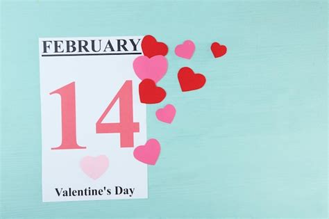Premium Photo Valentines Day February 14 On Calendar On Wooden
