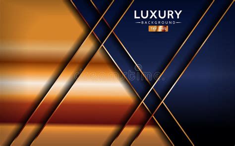 Luxurious Premium Navy Blue Abstract Background With Golden Lines
