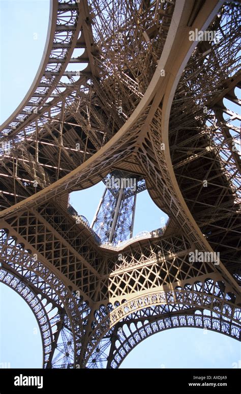 The Eiffel Tower From Underneath In Paris France Stock Photo Alamy