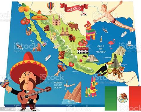 Mexico Cartoon Map Stock Illustration Download Image Now Istock