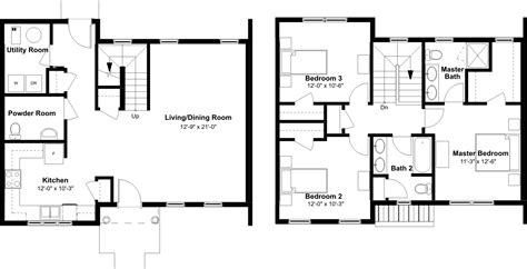 1 Story 3 Bedroom 2 Bath Floor Plans Floorplans Click