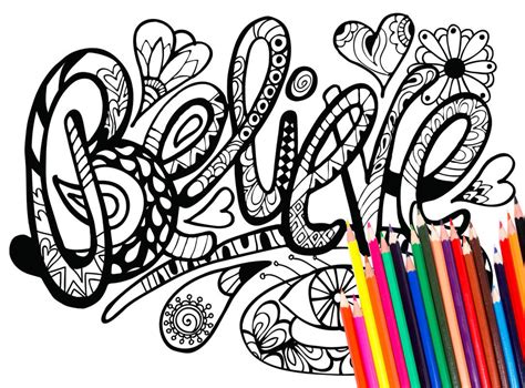 Coloring Pages: 42 Inspirational Words (Download) | GoZen!