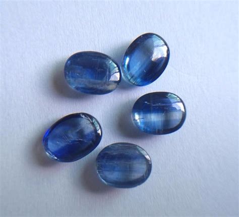 4x5mm Natural Kyanite Cabochon Oval 25 Pieces Calibrated Size Top