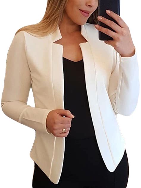 women long sleeve plain blazer suit tops jacket casaul slim fit ol office evening cardigan coat