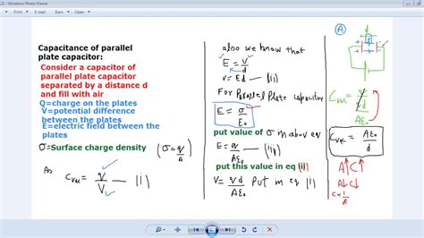 Capacitance Of Parallel Plate Capacitor Youtube
