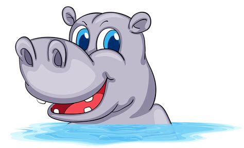 Hippo Swimming In Water 368517 Vector Art At Vecteezy