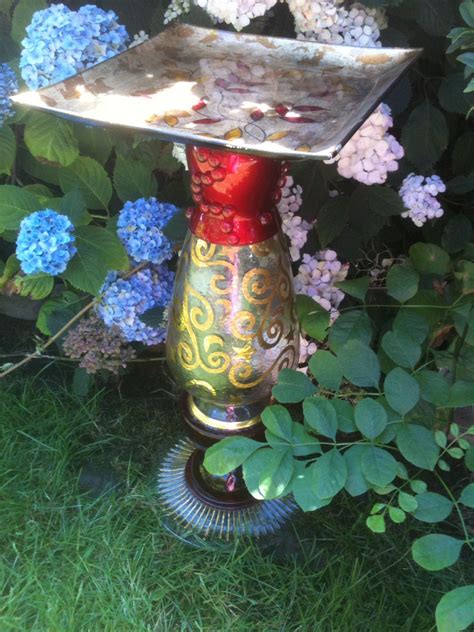 Birdbath From Recycled Materials By Susan Scovil Portland Or