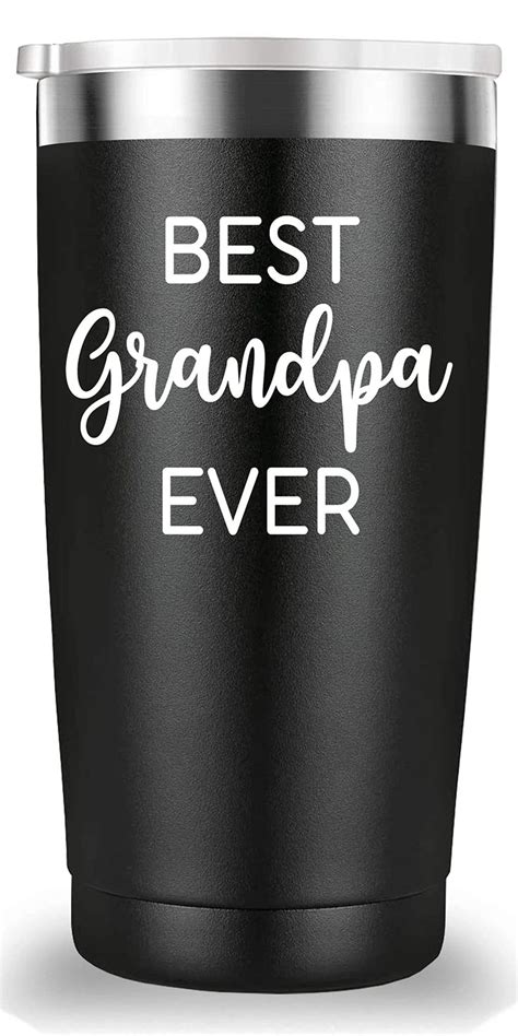 A Black Cup With The Words Best Grandpa Ever Written On It In White