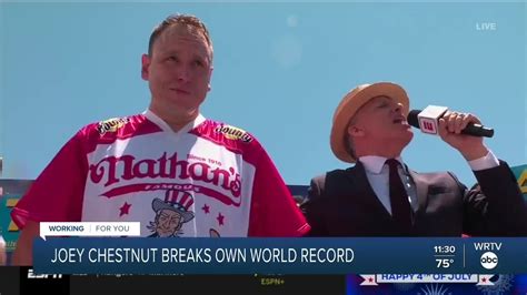 Joey Chestnut Breaks Own World Record Youtube