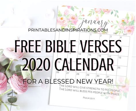 2020 Bible Verse Calendar Free Printable Free Printable Monthly Vrogue