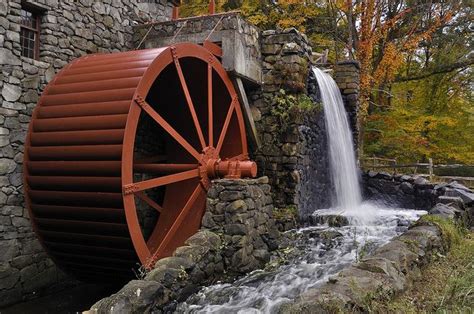 Grist Mill Water Wheel Sudbury Massachusetts Travel Credit Ahsan