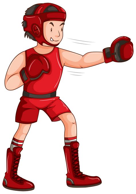 Man In Red Outfit Doing Boxing 371399 Vector Art At Vecteezy