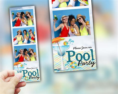 2x6 Summer Pool Party Photo Booth Template Photo Booth Stripe Etsy