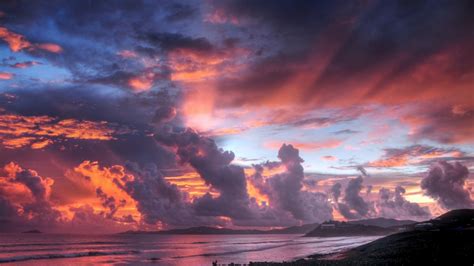 Beautiful Sunset Sky Over The Ocean