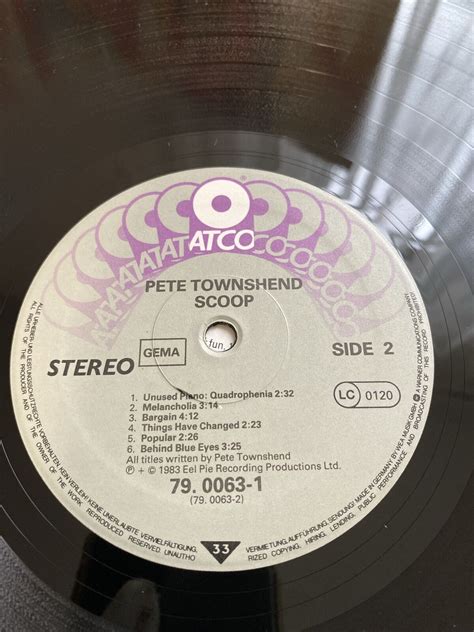 Pete Townshend Scoop Atco 790063 1 Dolp 12“ Vinyl Gatefold 1983 Ebay