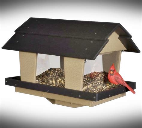 Amish Recycled Poly Classic Large Capacity Hopper Bird Feeder