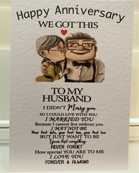 Up Anniversary Card Husband Wife Love Etsy UK