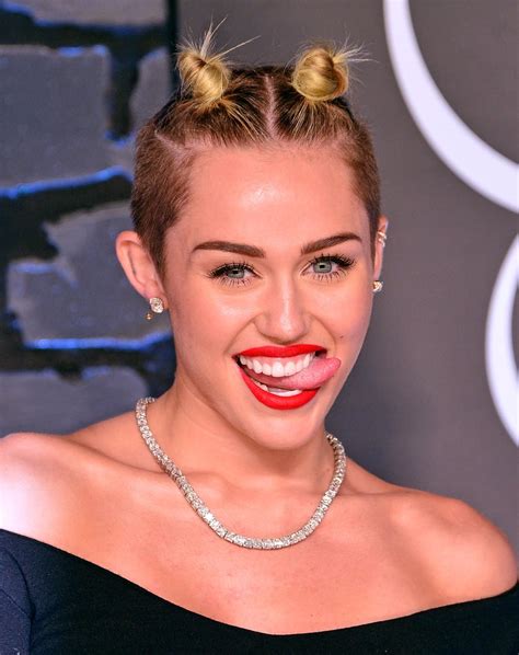 Miley Cyrus Celebrities Wearing Double Buns Popsugar Beauty