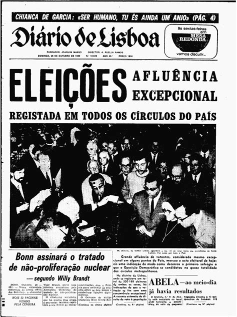 Viagem pelo conhecimento 26 de outubro de 1969 Dia de eleições