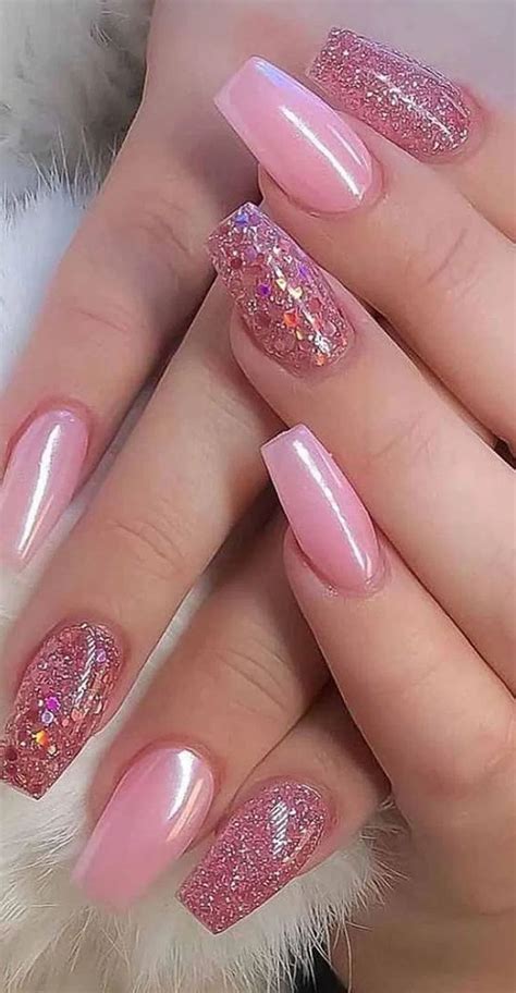 28 Fantastic Pink Nail Designs Glitter Color Combos Pink Nail Art