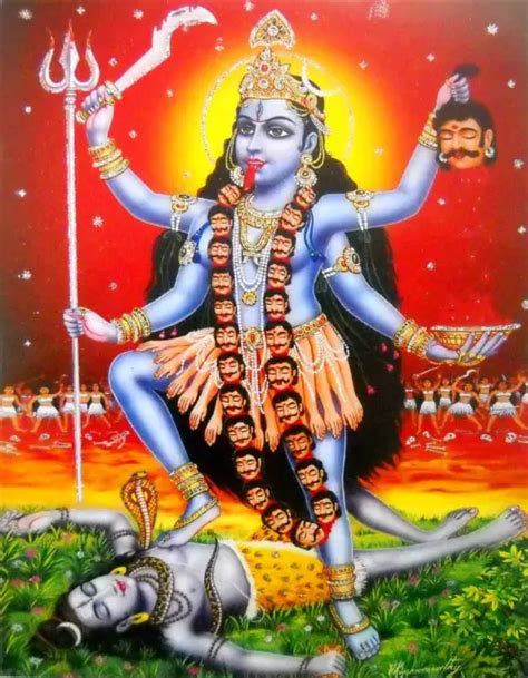 Goddess Kali Standing On Lord Shiva Hindu Poster Size X Inches