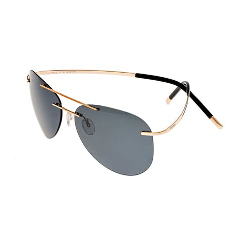 Luna Polarized Sunglasses Titanium Gold Black Breed Touch Of Modern