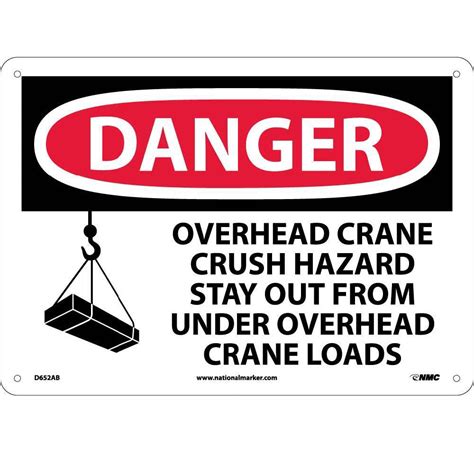 Danger Overhead Crane Sign Esafety Supplies Inc