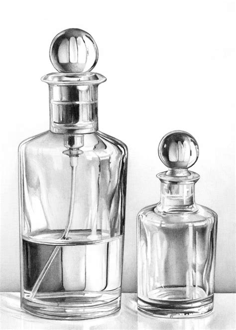 Glass Perfume Bottles Cath Riley Debut Art Still Life Sketch Still