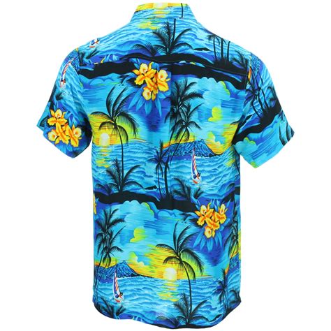 Hawaiian Shirt Mens Short Sleeve Palm Trees Party Aloha Beach Stag Ebay