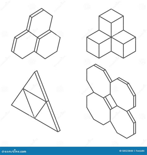 Three Dimensional Shapes And Forms Stock Vector Illustration Of