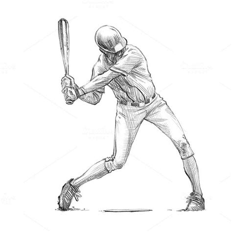 Sketchy Baseball Drawing Set By Rasterbird On Creativemarket