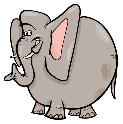 Desenho De Elefante Personagem De Animal Selvagem Vetor Premium
