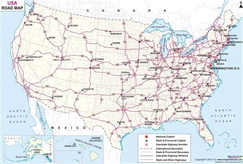 Us Map With Roads And Interstates Map