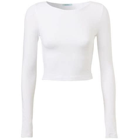 Cropped Long Sleeve Poly Top Liked On Polyvore Featuring Tops Crop