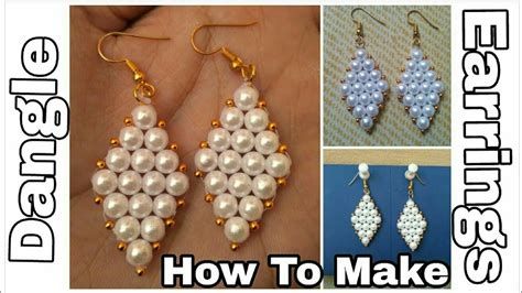How To Make Pearl Dangle Earrings Pearl Earrings Making At Home