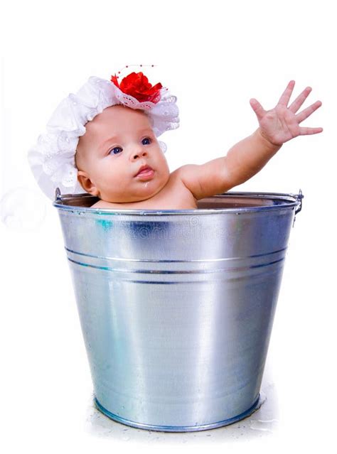 Baby On A Bucket Stock Photo Image Of Hygiene Care 20790472