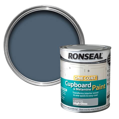 Ronseal Cobalt Grey Gloss Cupboard Paint 750 Ml Departments Diy At Bandq